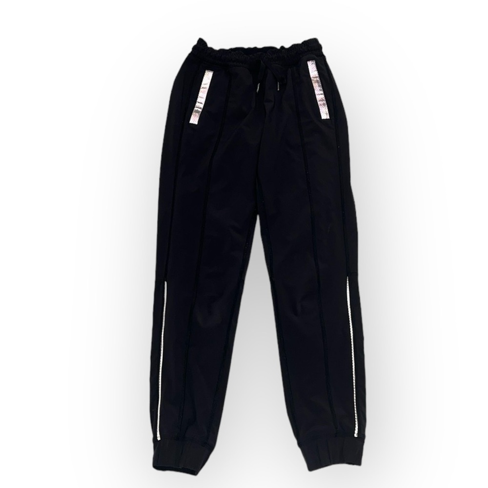 Lululemon Black Lined Track Pant Reflective Jogger Size 2